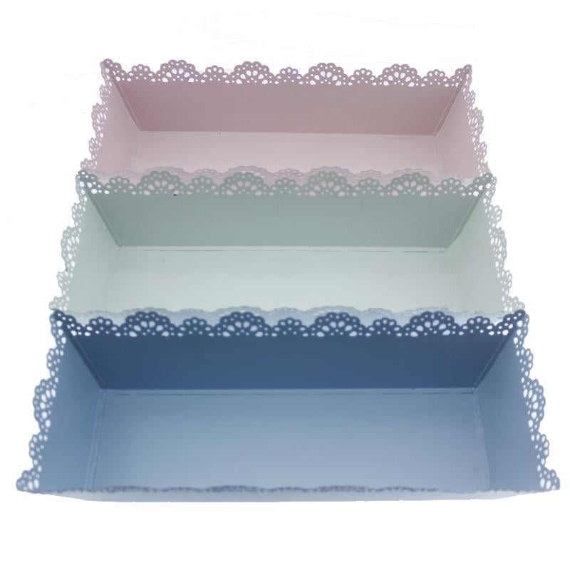 12x31cm Metal Tepsi Saksı Dikdörtgen Sepet