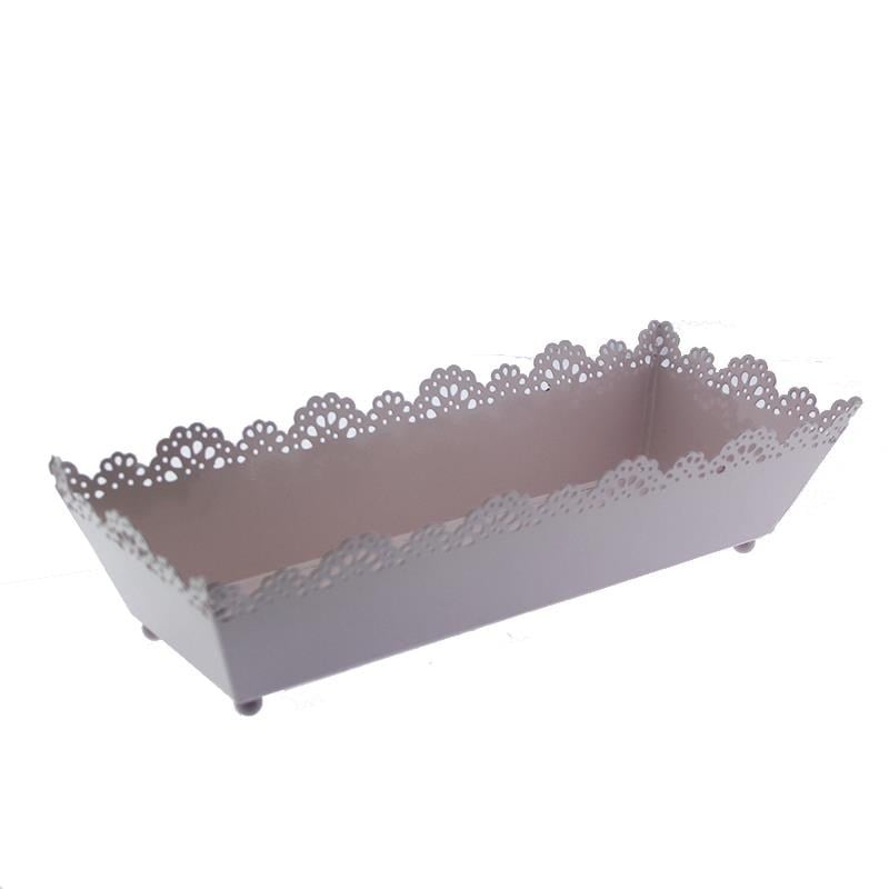 12x31cm Metal Tepsi Saksı Dikdörtgen Sepet