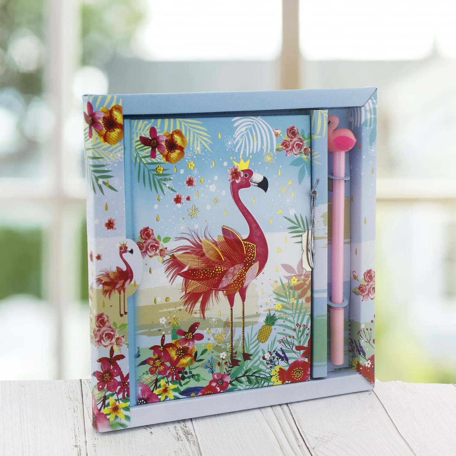 13x18cm Flamingo Anı Defteri ve Kalem Seti