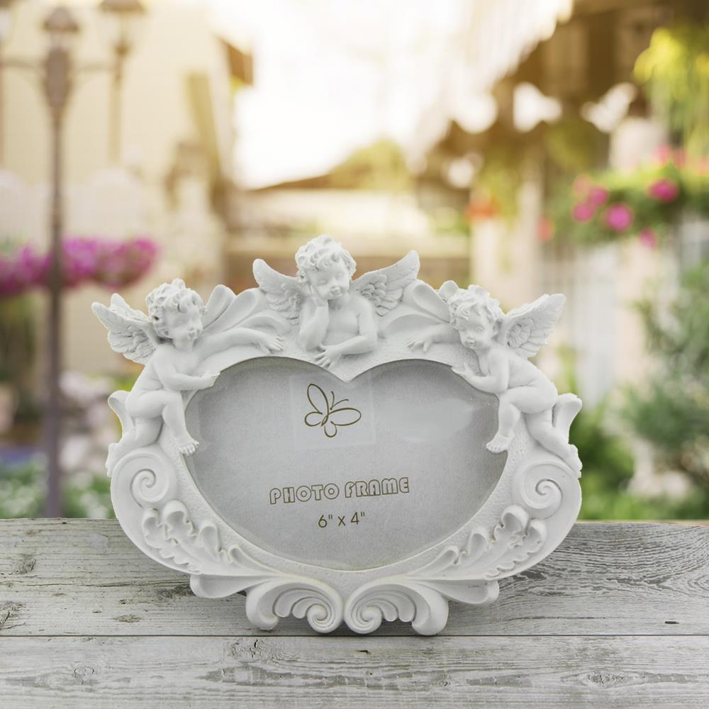 17x19cm Fotoğraf Çerçevesi Kalp Melekli