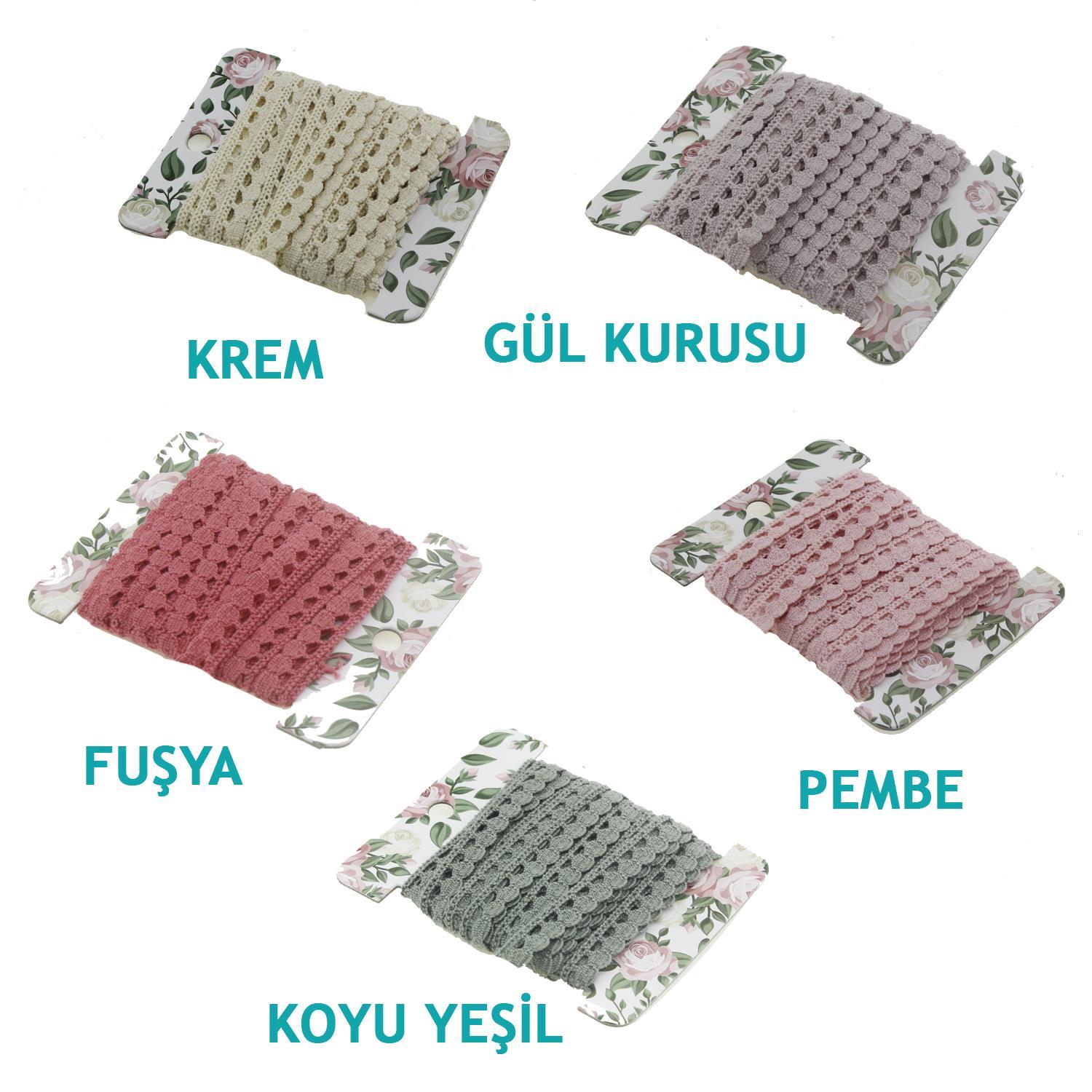 1cm x 5metre Koton Pamuk Dantel Kurdela