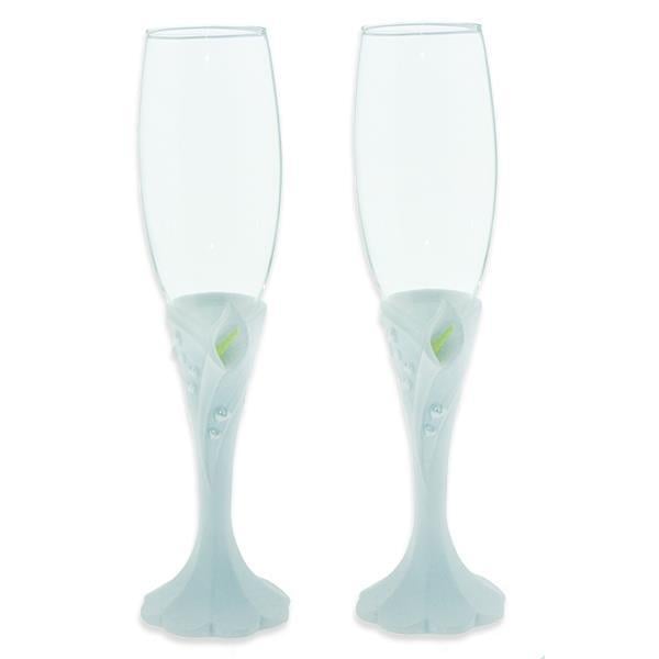 2 Adet Çiçekli Cam Kadeh