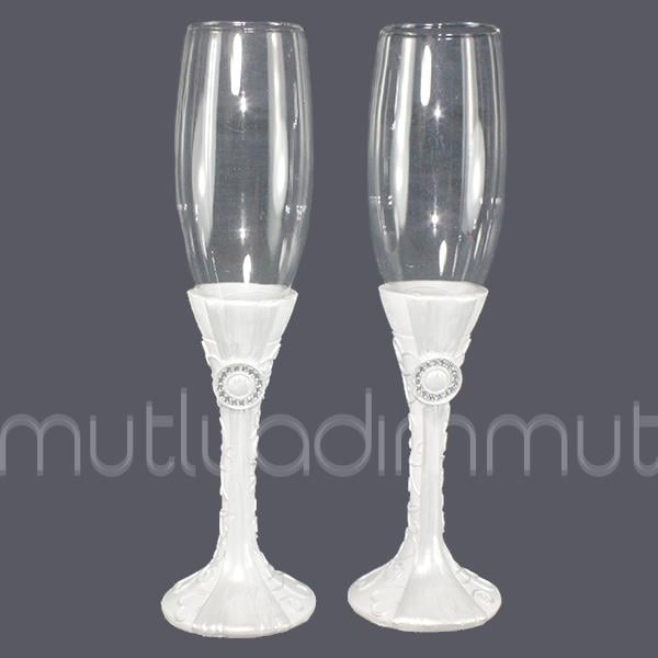 2 Adet Taşlı Cam  Kadeh