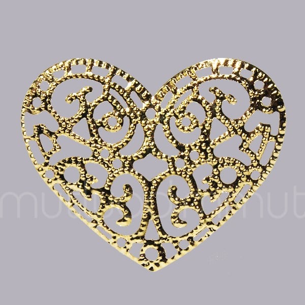 20 Adet 3,8x3,2cm Metal Kalp