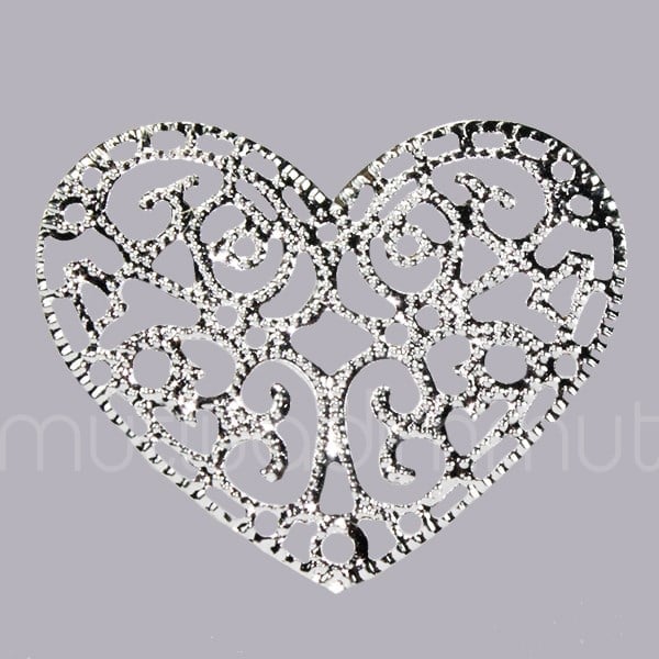 20 Adet 3,8x3,2cm Metal Kalp