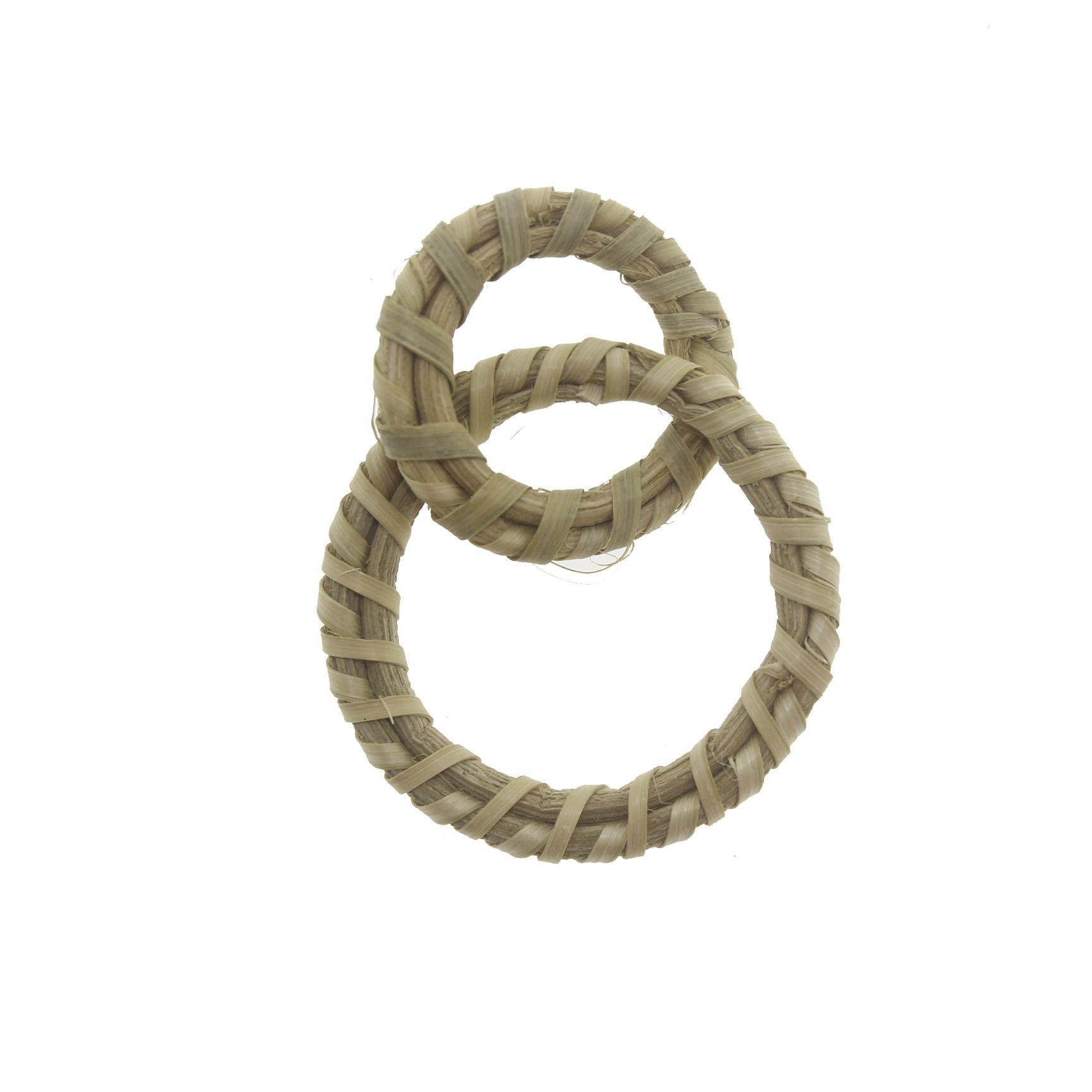 20 Adet 6x4cm Doğal Hasır Akesuar İç İçe Yuvarlak