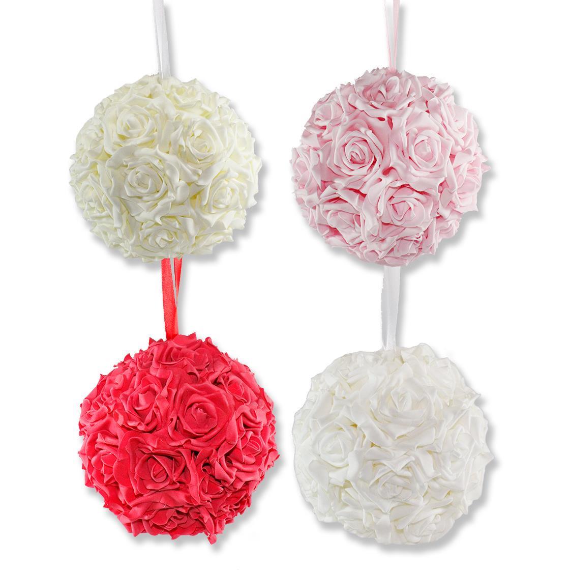 20cm Çapında Organizasyon Askılı Çiçek Topu Gül