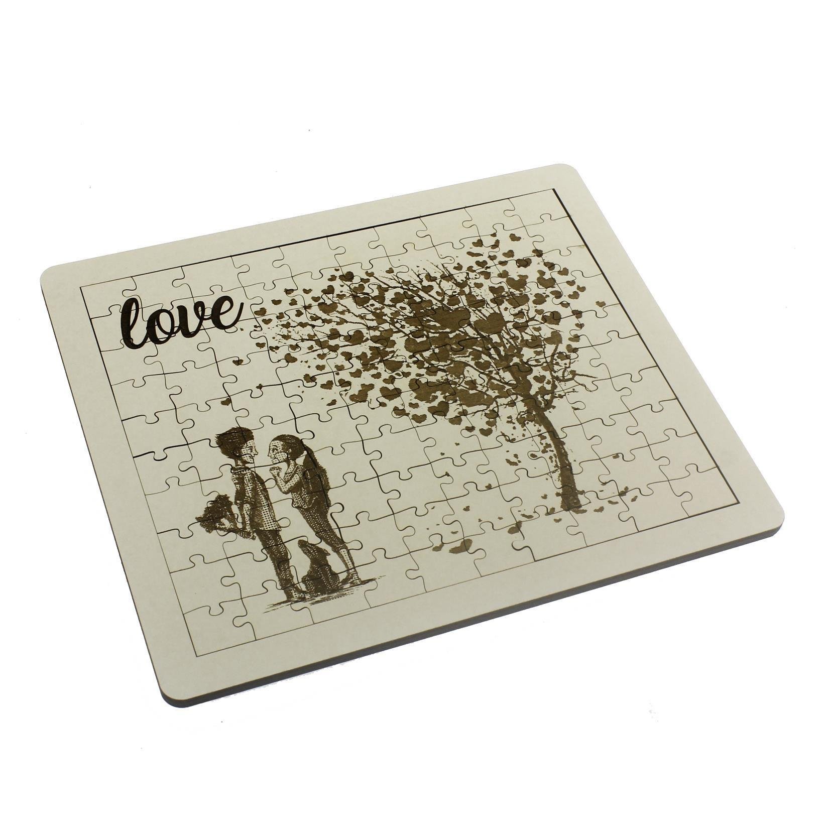 21x24cm 100 Parça Ahşap Puzzle Yap-Boz Love Sevgiliye