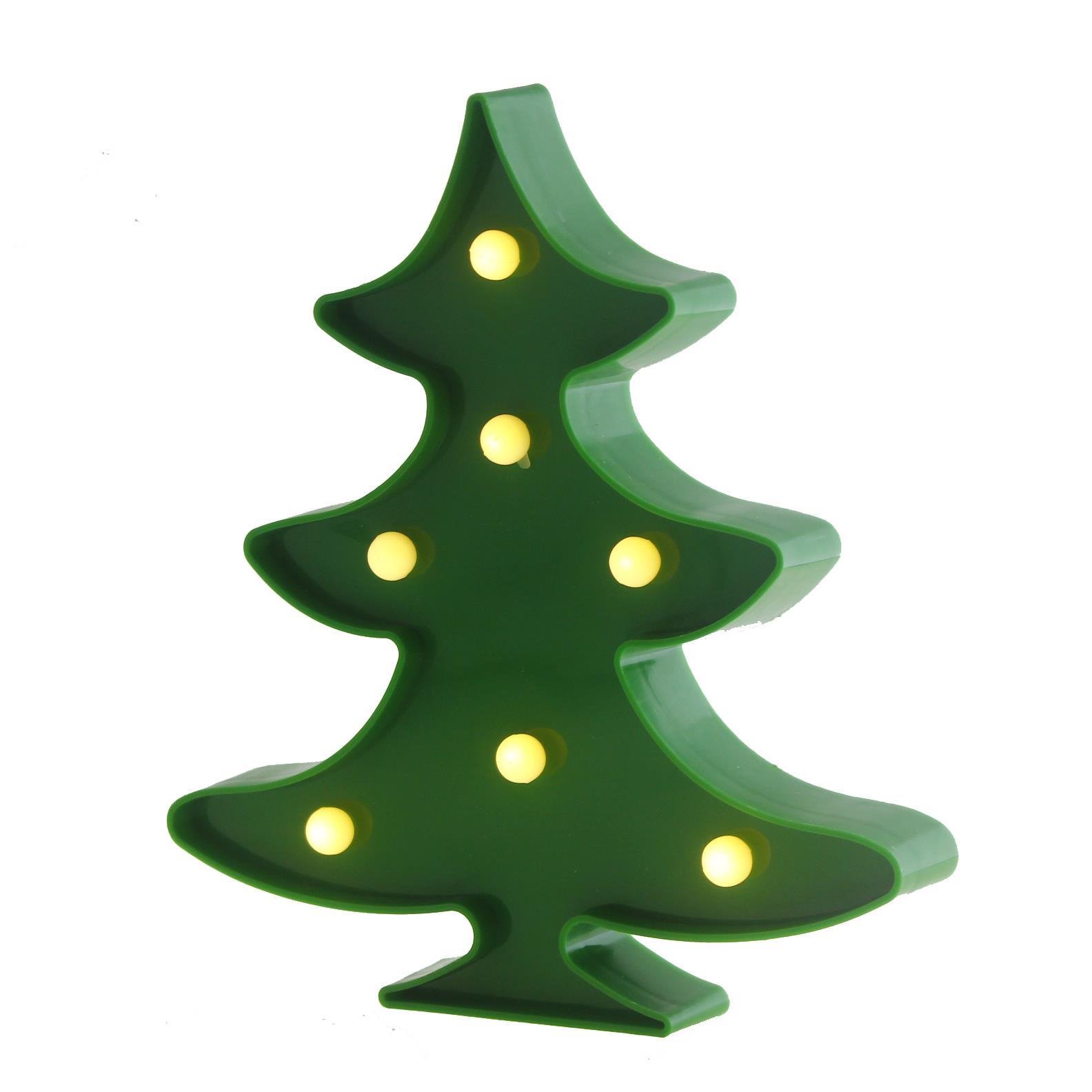 22cm Led Çam Ağacı Plastik Işık Gece Lambası Aydınlatma Pilli