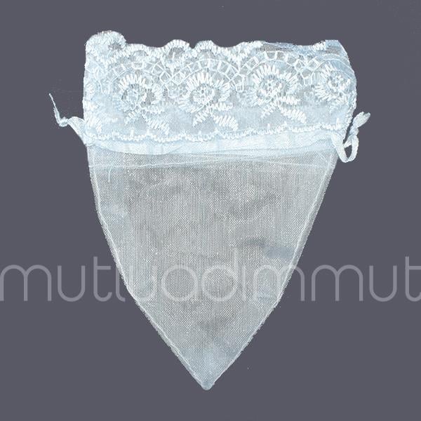 24 Adet 10x13cm Ağzı Dantel Üçgen Kese