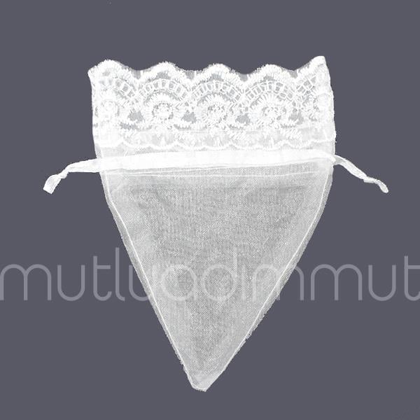 24 Adet 10x13cm Ağzı Dantel Üçgen Kese