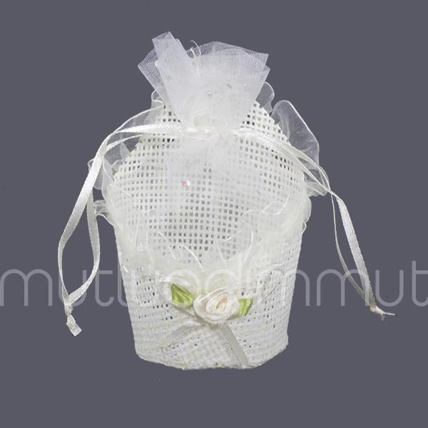 24 Adet Ağzı Üçgen Hasır Hediyelik Çanta Kese Çerezlik