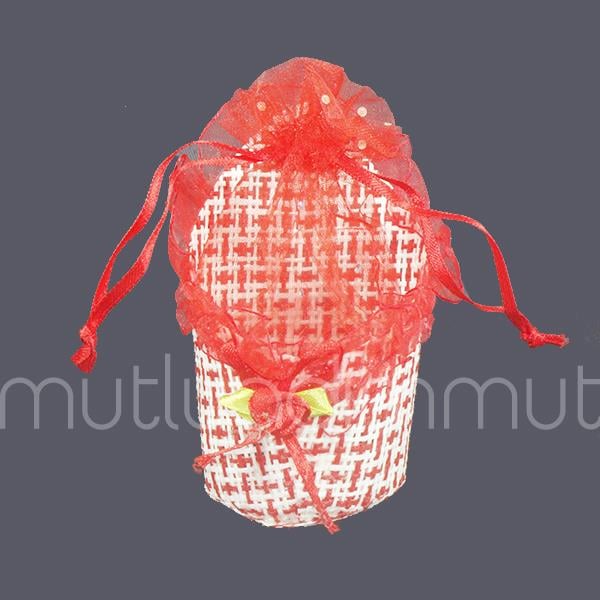 24 Adet Ağzı Üçgen Hasır Hediyelik Çanta Kese Çerezlik