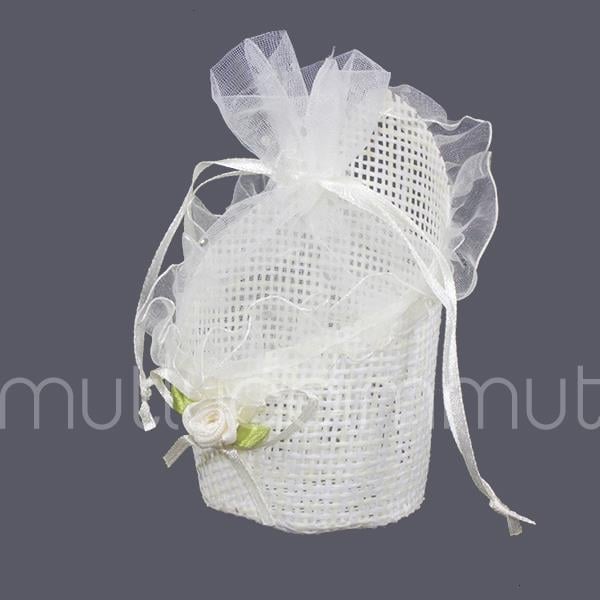 24 Adet Ağzı Üçgen Hasır Hediyelik Çanta Kese Çerezlik