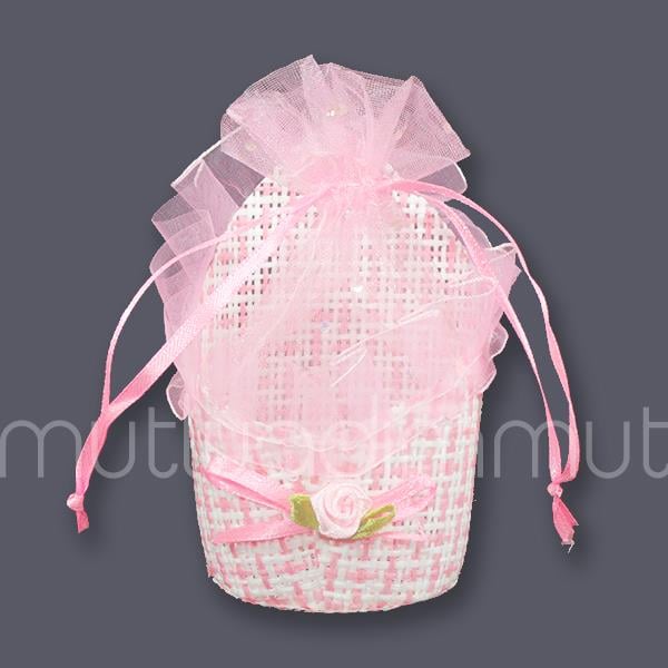 24 Adet Ağzı Üçgen Hasır Hediyelik Çanta Kese Çerezlik