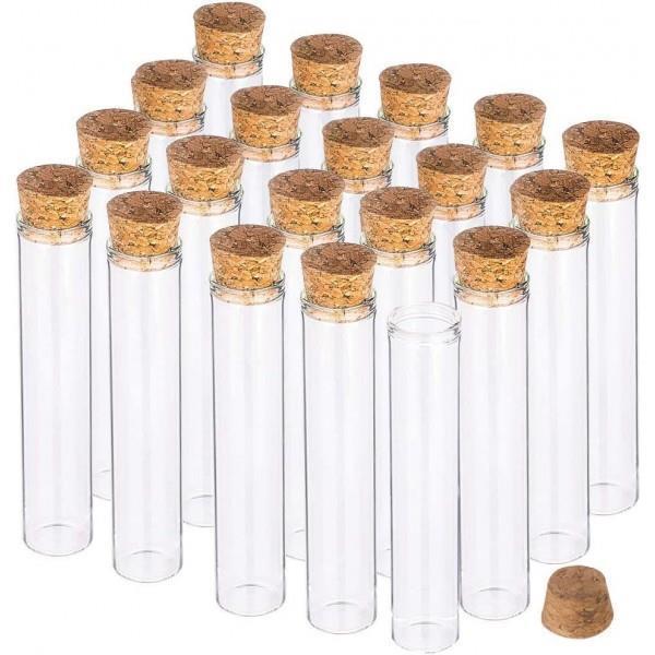 25 Adet 2,4x10cm Cam Şişe Tüp Geniş Ağızlı