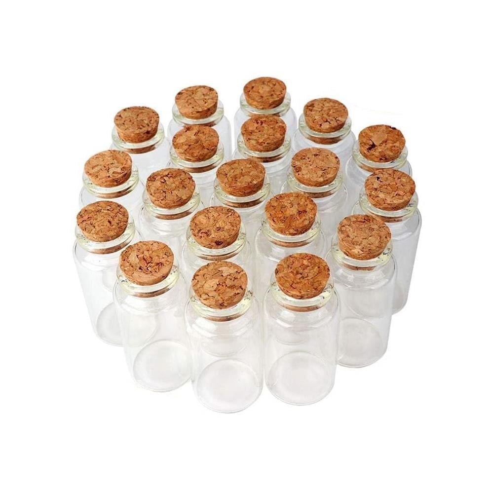 25 Adet 3x6cm Cam Tüp Şişe Mantar Tıpalı