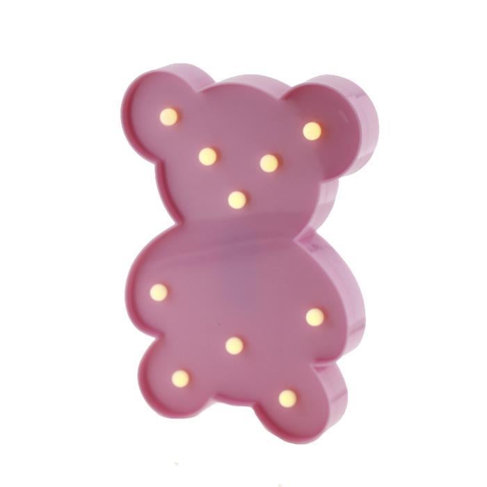 25cm Led Işıklı Plastik Ayıcık Gece Lambası