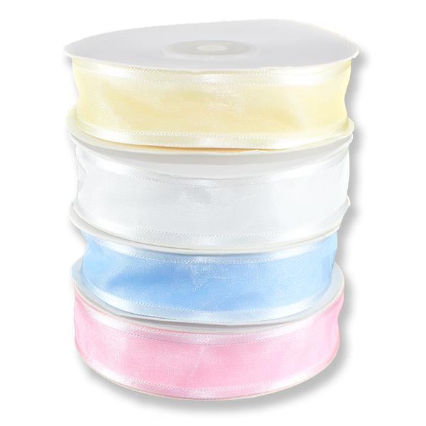 2,5cm X 25metre İki Kenarı Saten Şeritli Organze Kurdela