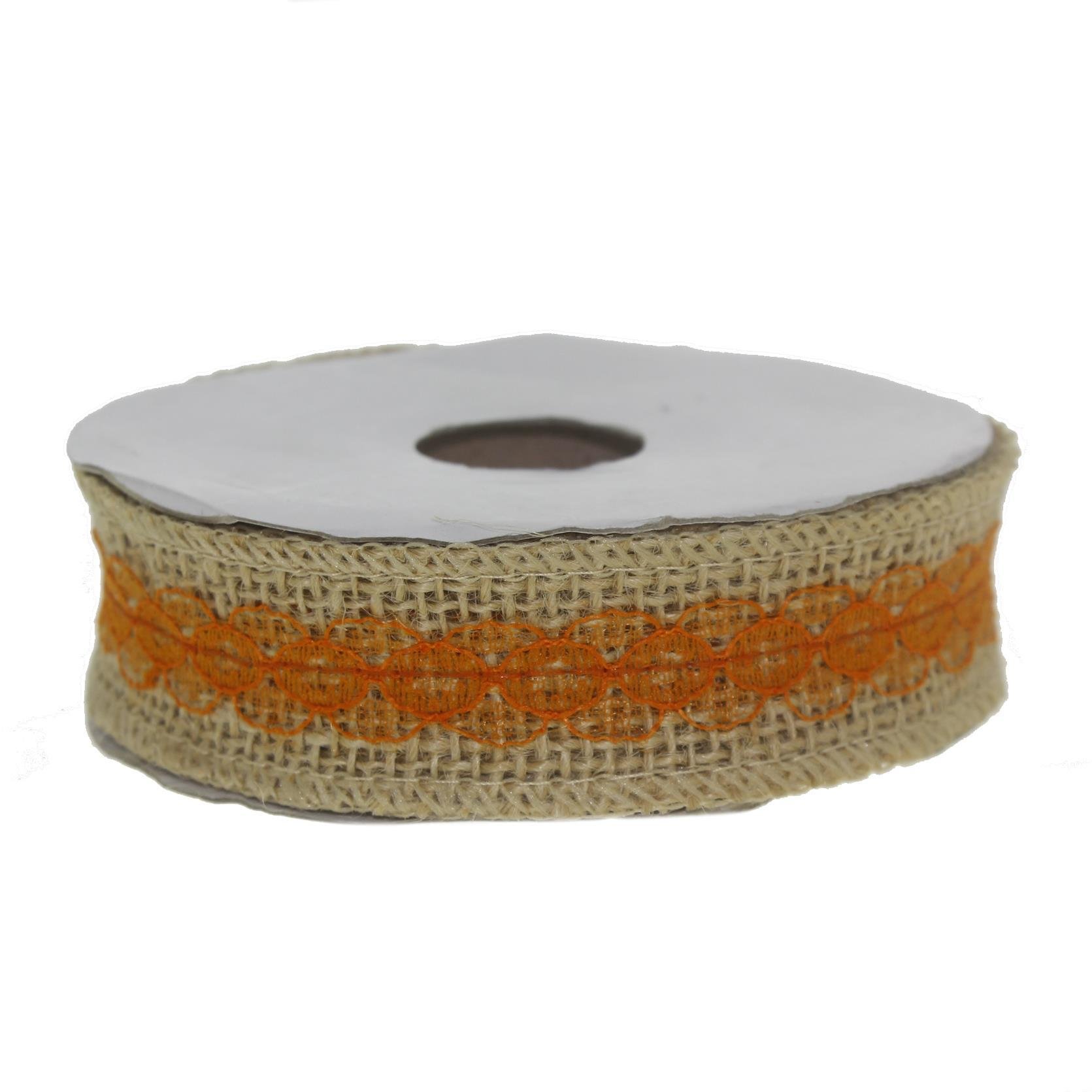 2,5cm X 4,5m Ortası Dantelli Doğal Rafya Kurdela