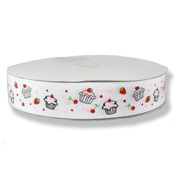 2,5cm X 50m Cupcake Motifli Grogren Kurdela