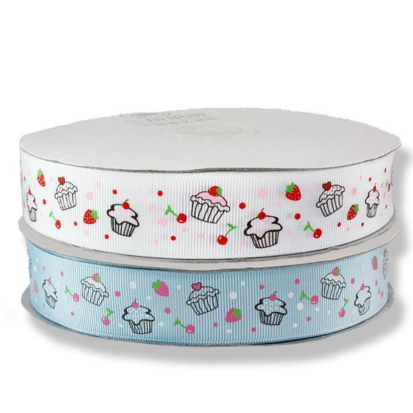 2,5cm X 50m Cupcake Motifli Grogren Kurdela