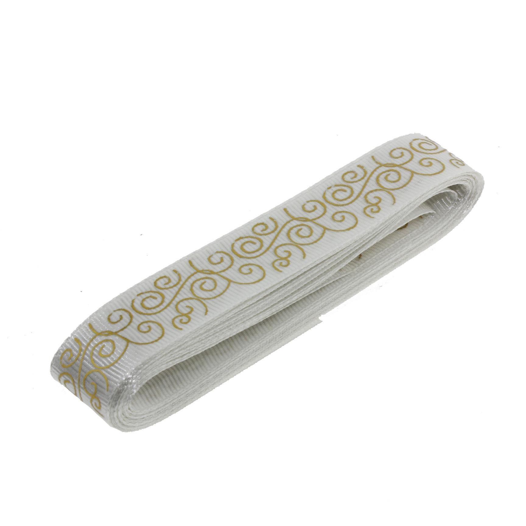 2,5cm x 5metre Grogren Kurdela Simli Kabartma Baskılı