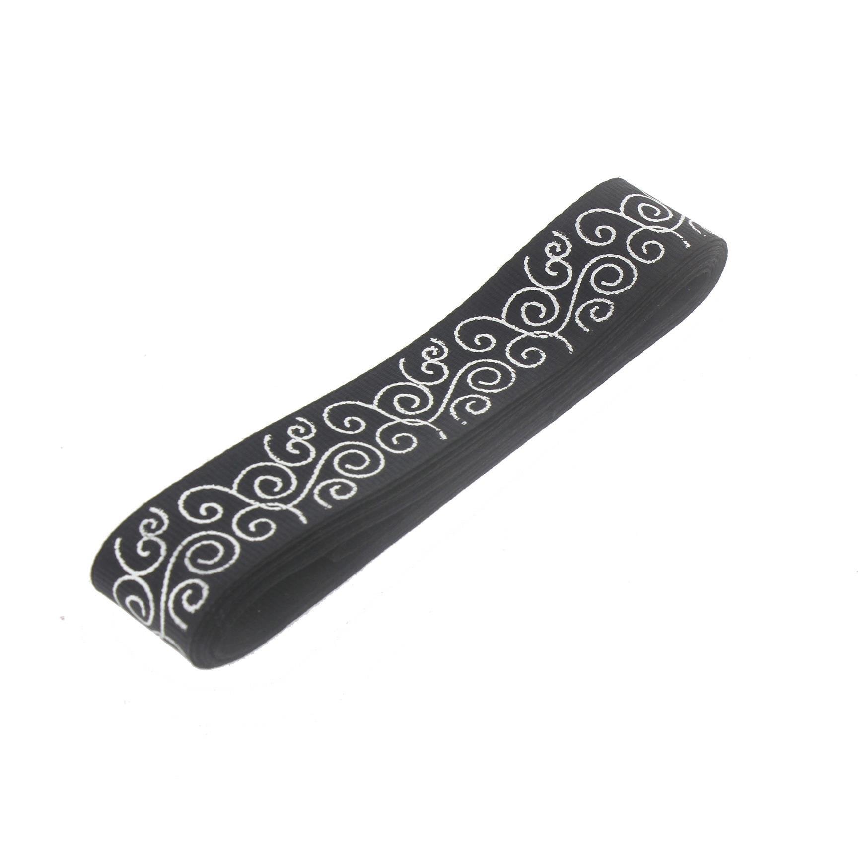 2,5cm x 5metre Grogren Kurdela Simli Kabartma Baskılı