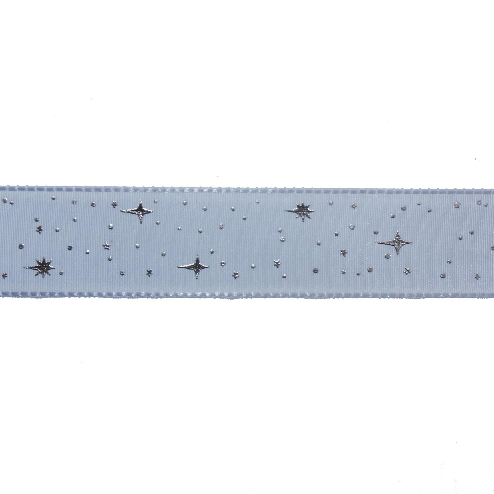 2,5cm x 5metre Parlak Yıldızlı Kumaş Kurdela
