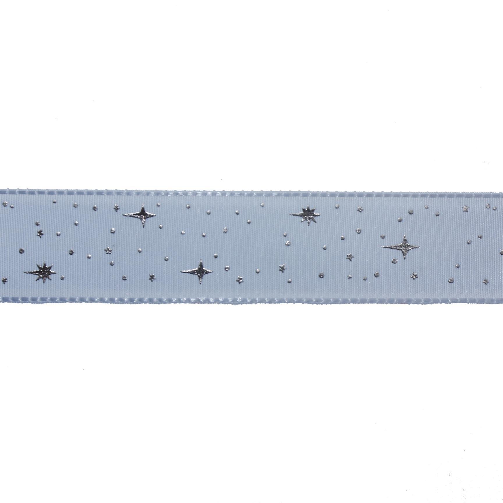 2,5cm x 5metre Parlak Yıldızlı Kumaş Kurdela