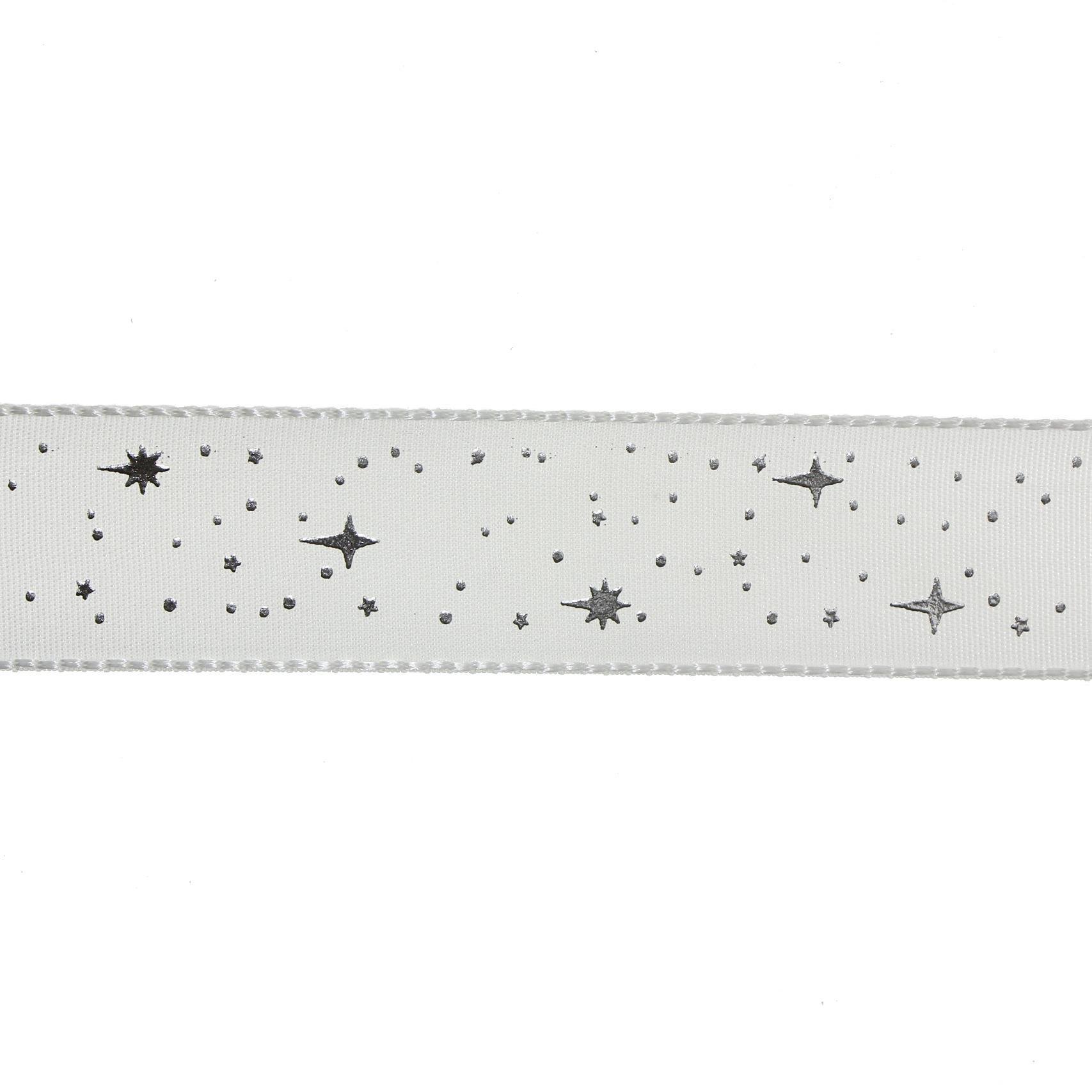 2,5cm x 5metre Parlak Yıldızlı Kumaş Kurdela