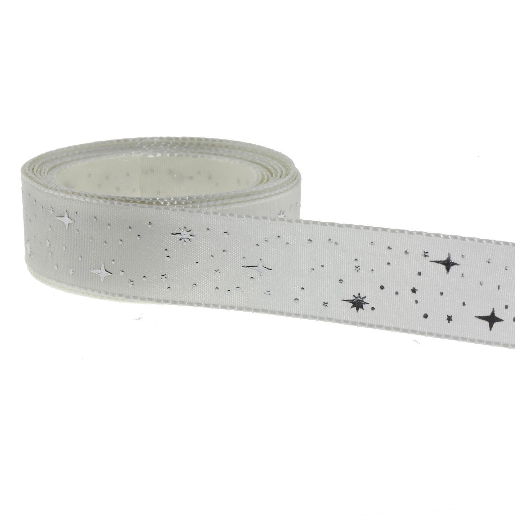 2,5cm x 5metre Parlak Yıldızlı Kumaş Kurdela