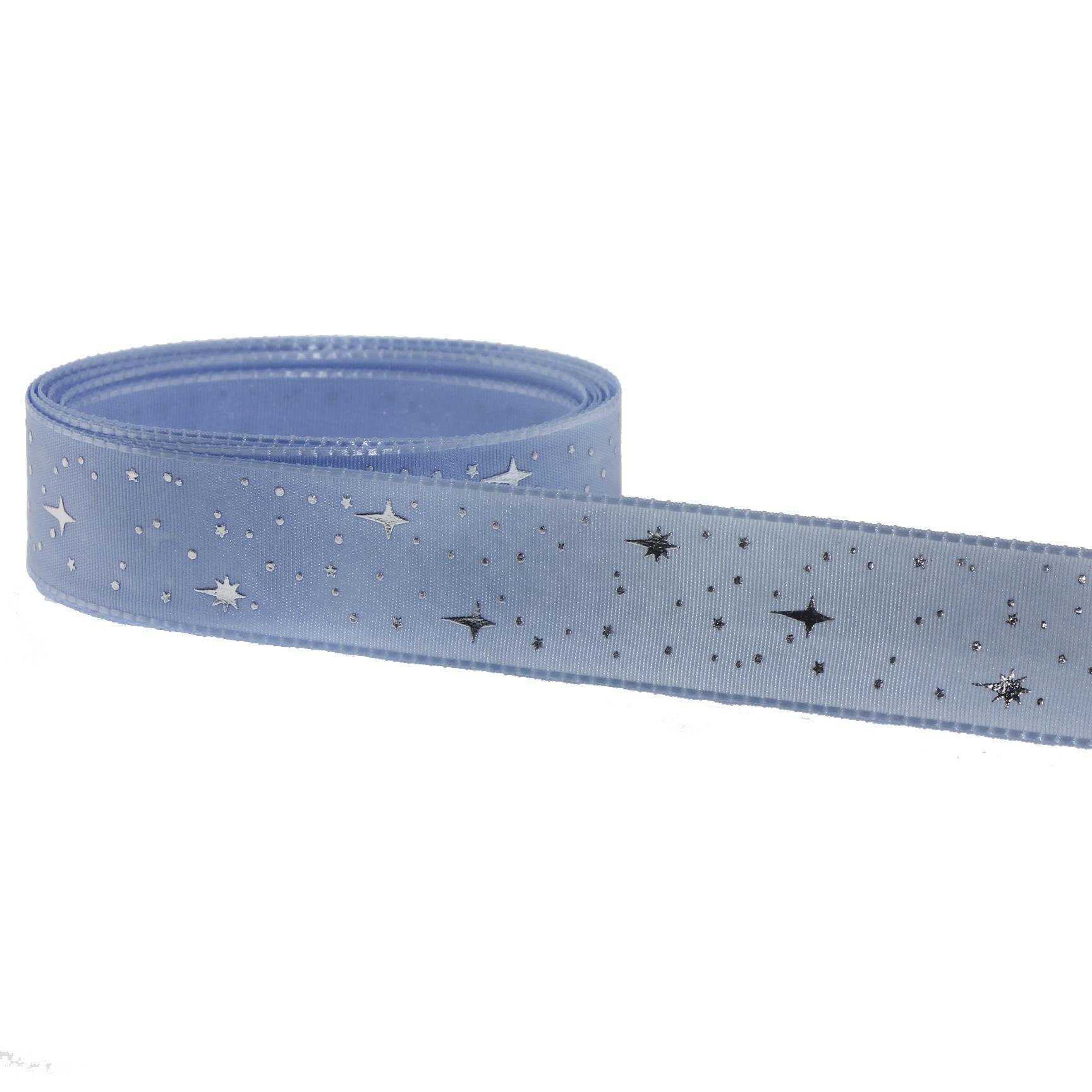 2,5cm x 5metre Parlak Yıldızlı Kumaş Kurdela