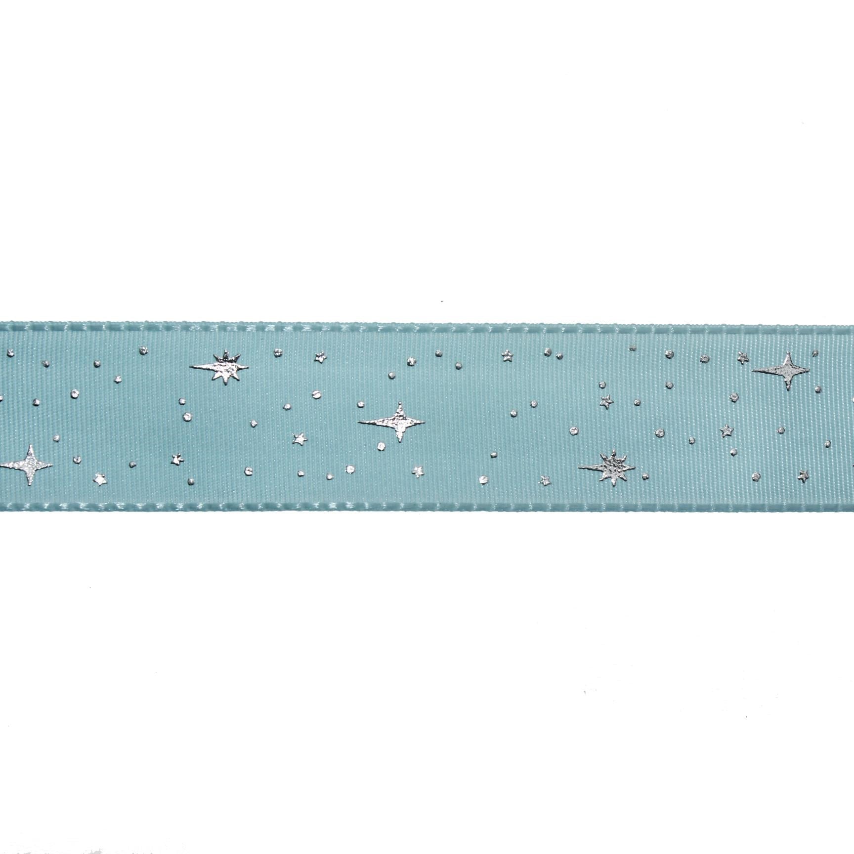 2,5cm x 5metre Parlak Yıldızlı Kumaş Kurdela