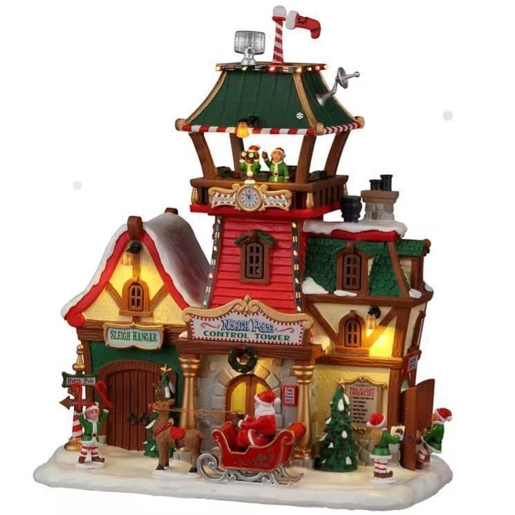 26cm Işıklı Yılbaşı Gözlem Evi North Pole Control Tower