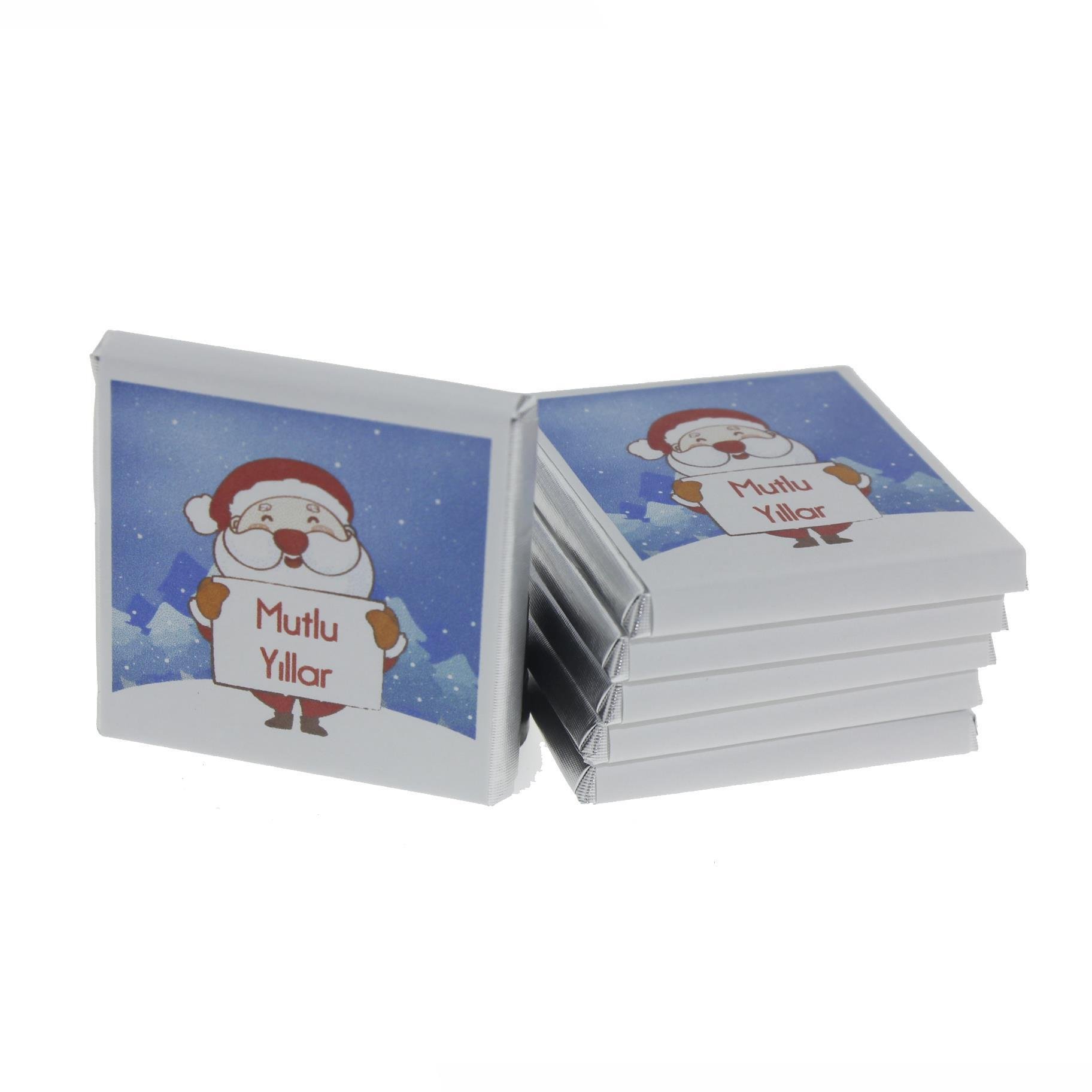 27 Adet Yılbaşı Çikolatası Madlen Yazı Baskılı Noel Baba