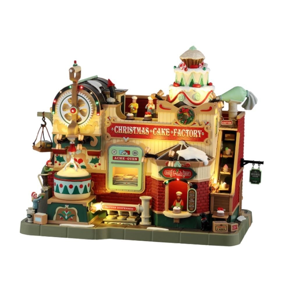 28cm Yılbaşı Pasta Fabrikası Christmas Cake Factory Müzikli Işıklı Dekor