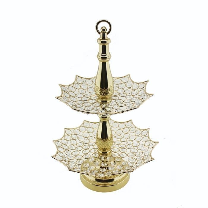 29x45cm 2 Katlı Taşlı Köşeli Şekerlik Cupcake Organizasyon Sunum