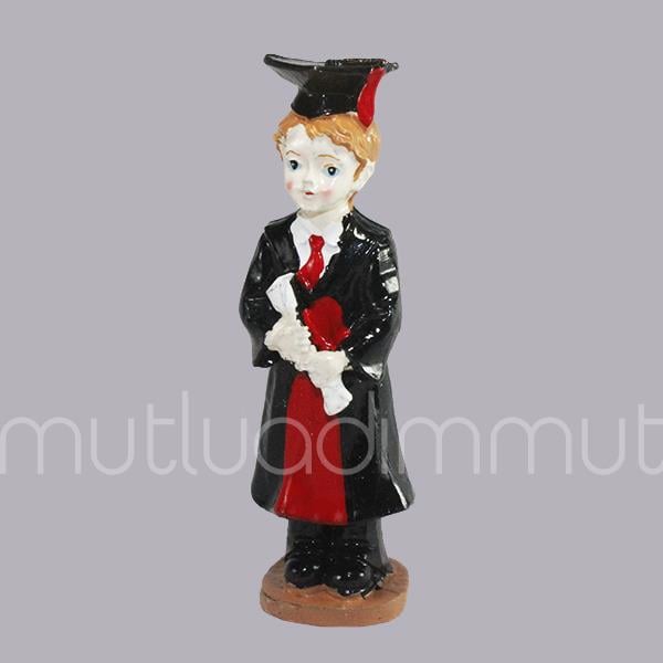 3 Adet 11cm Mezun Olmuş Erkek Biblo