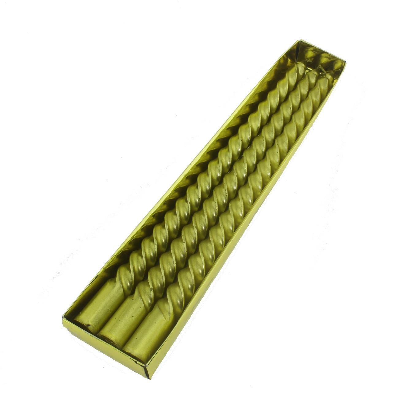 3 Adet 25cm Şamdan Mum Varaklı Spiral