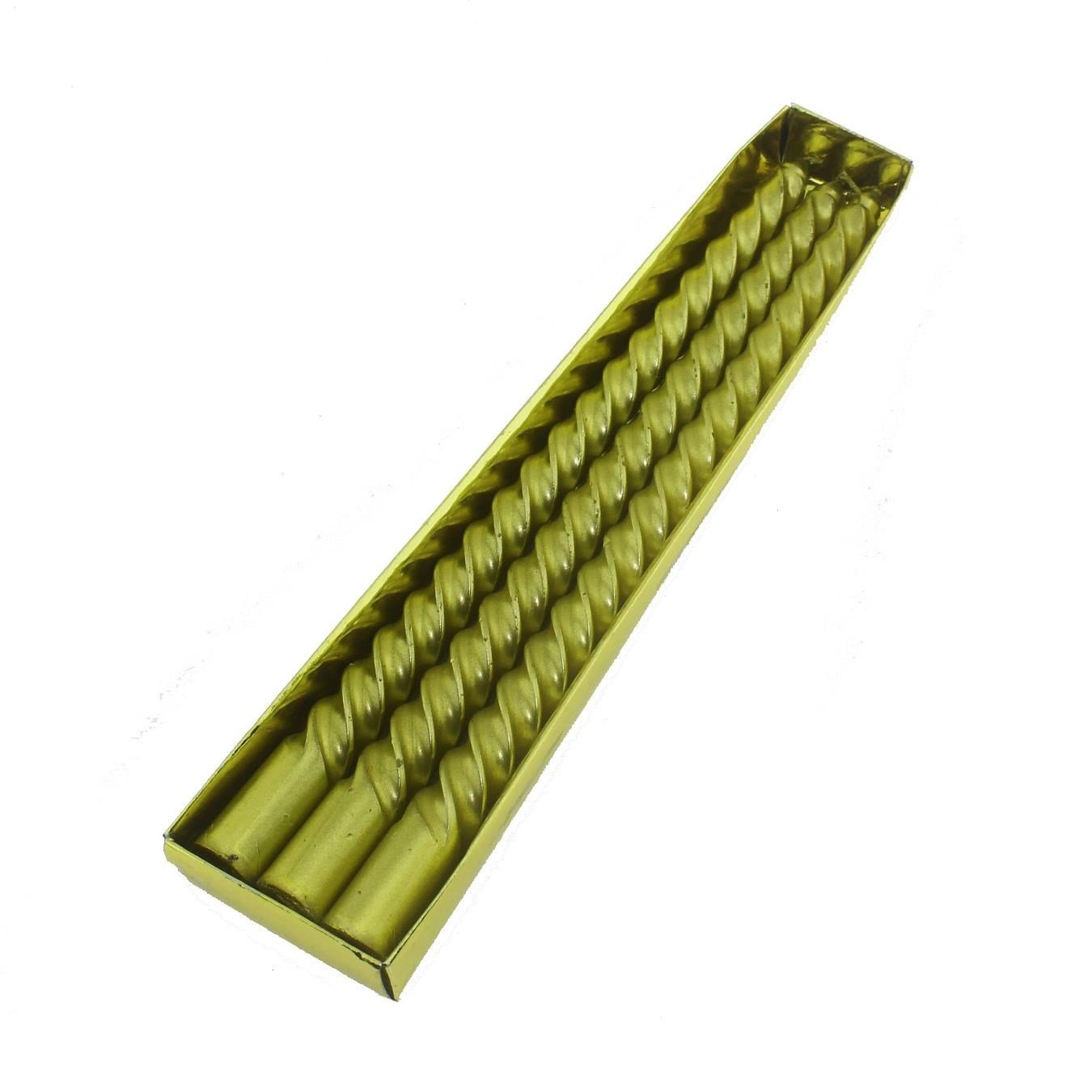 3 Adet 25cm Şamdan Mum Varaklı Spiral