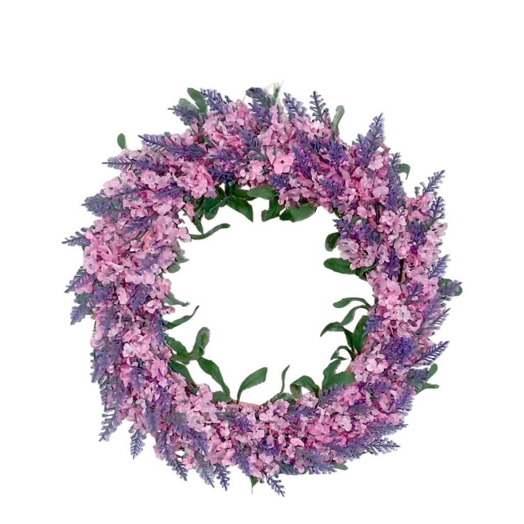 30cm Kapı Süsü Kapı Çelengi Yapay Lavanta Pembe