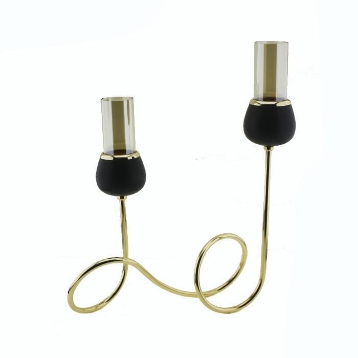 30x33cm Spiral 2li Şamdan Mumluk Süsleme Dekor