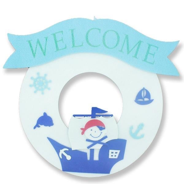 34cm Yuvarlak Keçe Denizci Kapı Süsü