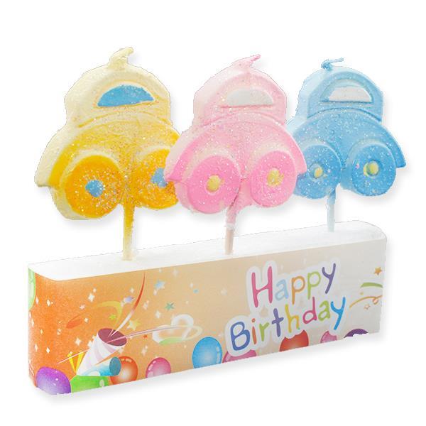 3lü Doğumgünü Mum Arabalı