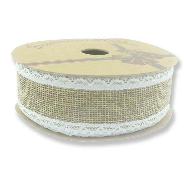 4.5cmx10metre İki Kenarı Dantel Oyalı Keten Kurdela