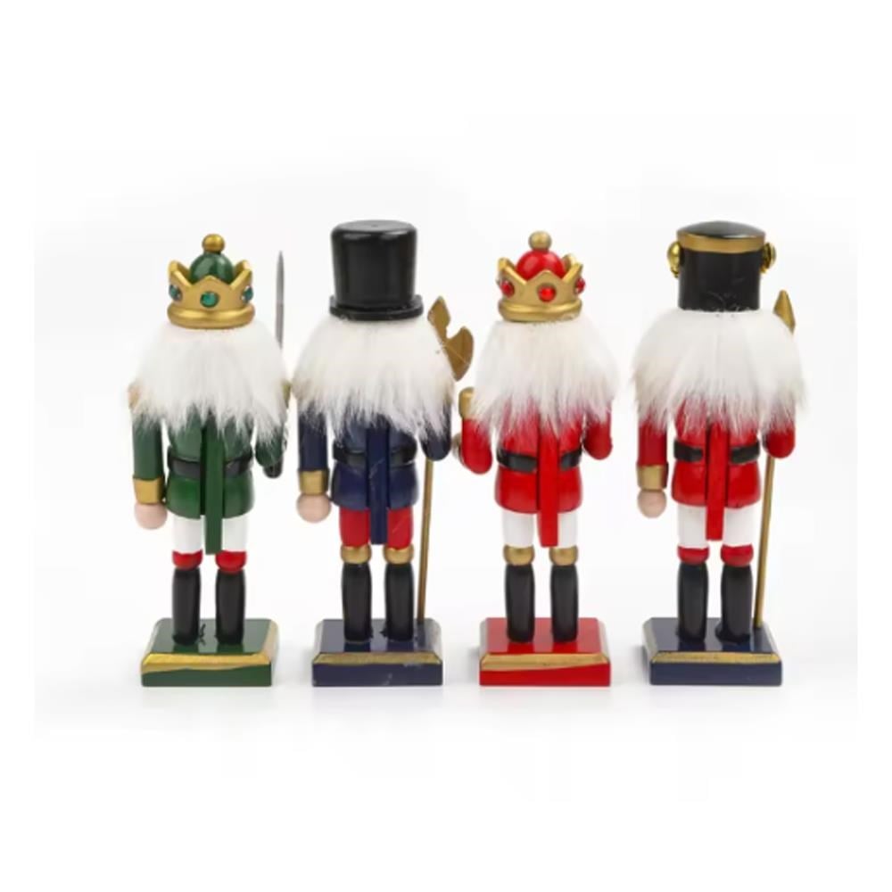 4 Adet 12cm Ahşap Kurşun Asker Yılbaşı Dekor Karışık Modeller