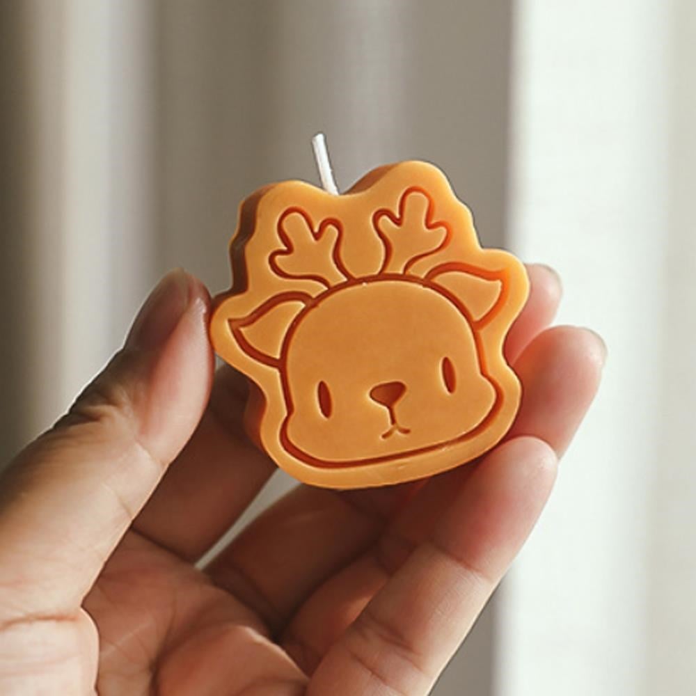 4 Adet 4,5cm Yılbaşı Mum Kar Tanesi Noel Baba Geyik Çam Ağacı