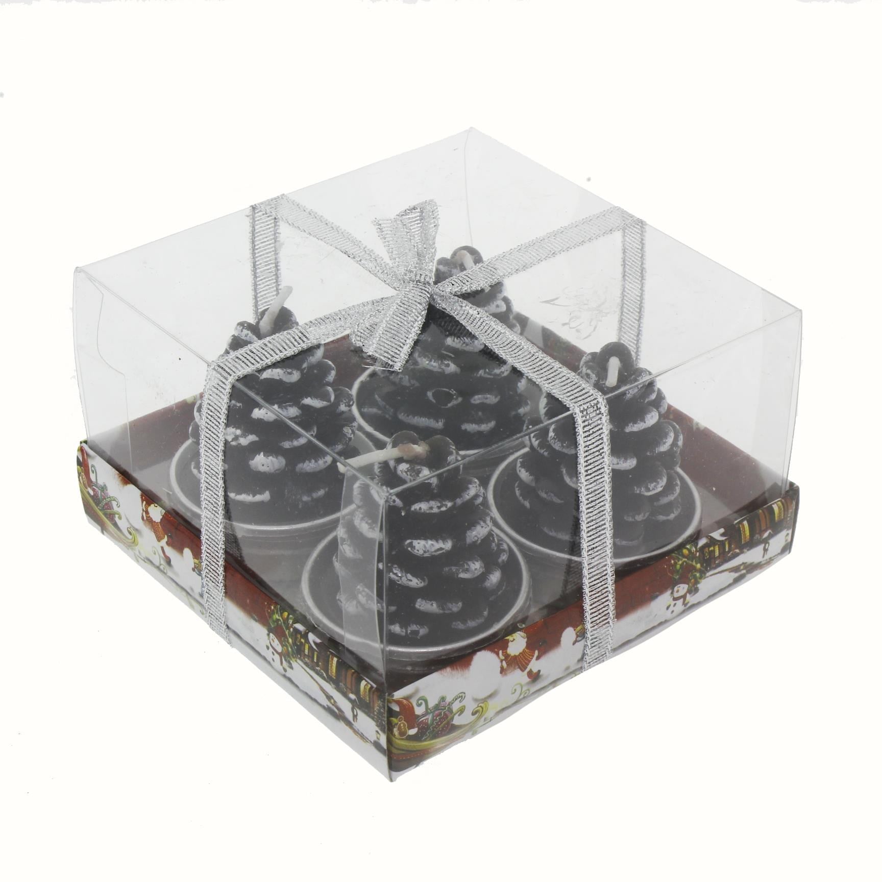 4 Adet 4cm Kozalak Tealight Mum