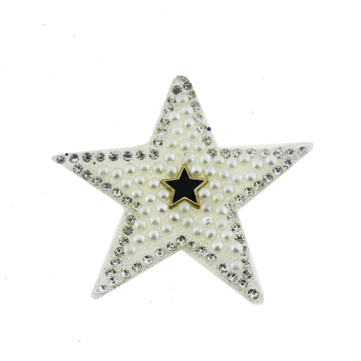 4 Adet 5,5cm Taşlı Yıldız Kumaş Aksesuar